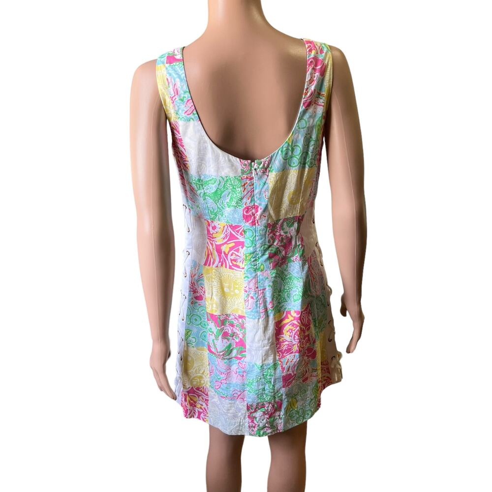 Lilly Pulitzer “Delia” Multicolor Patchwork Tie U… - image 4